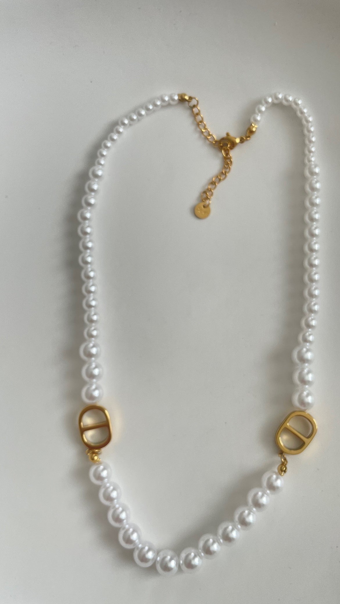 Collier perle blanc