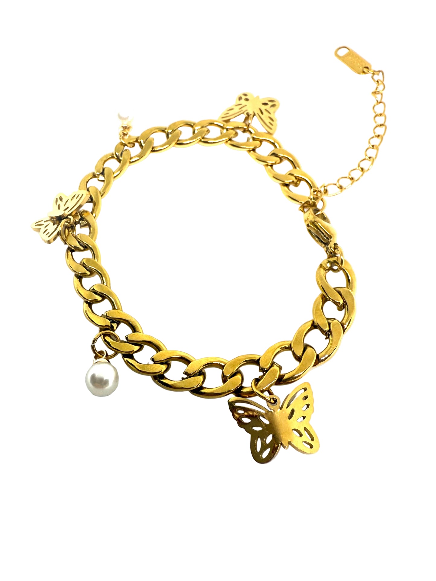 Chaîne breloque papillon d’or