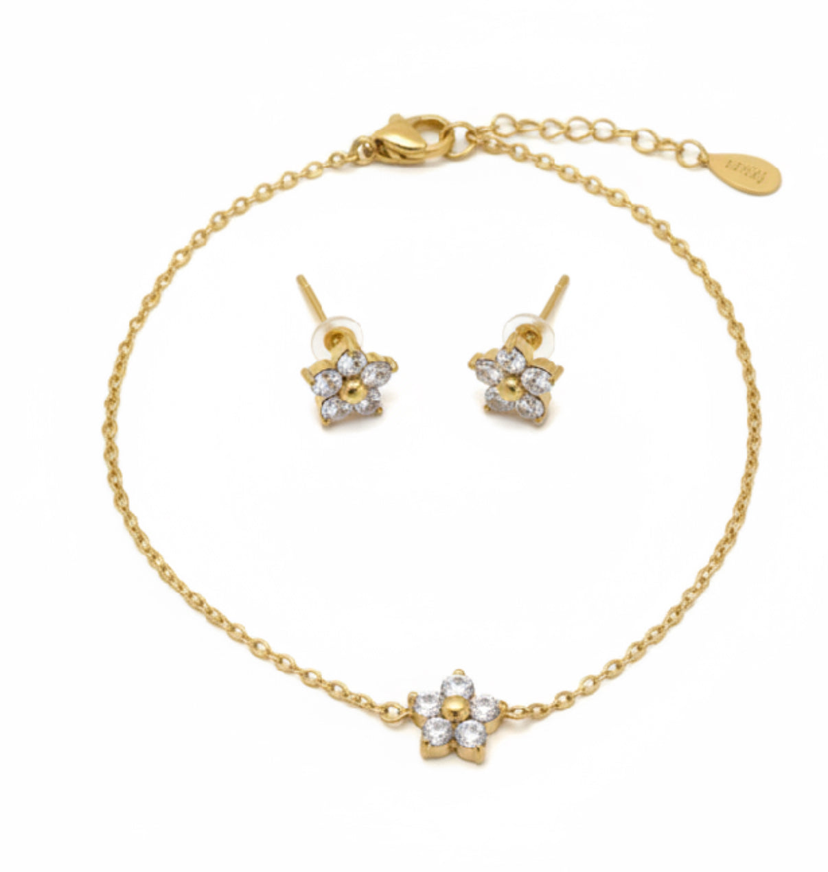 Parure / bracelet fleur de cristal
