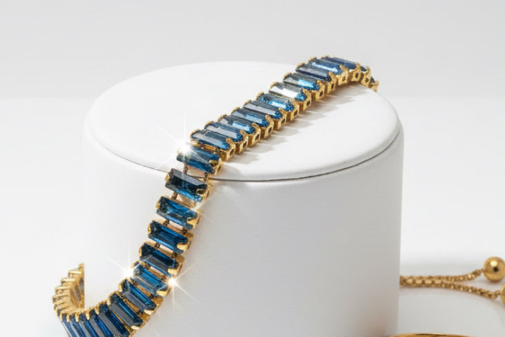 Ensemble cristal bleu Azur