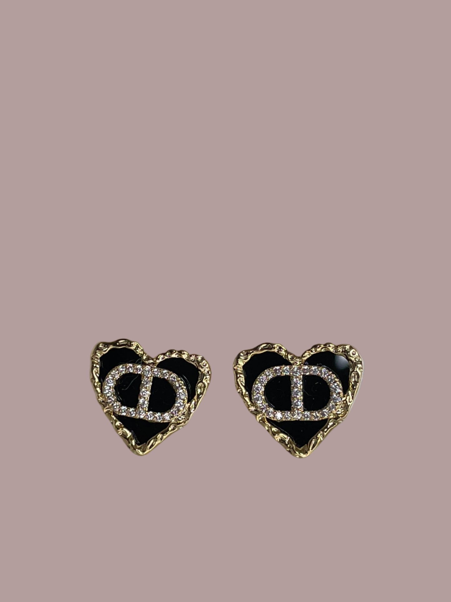 Boucles d’oreilles,coeur noir