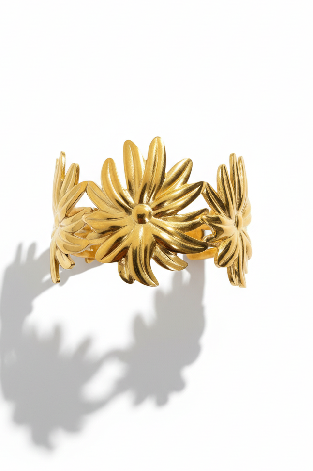 Bracelet jonc fleur de tiare