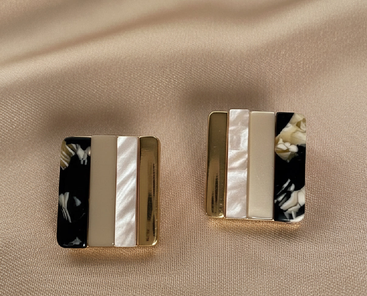 Boucles d’oreilles Aline noir