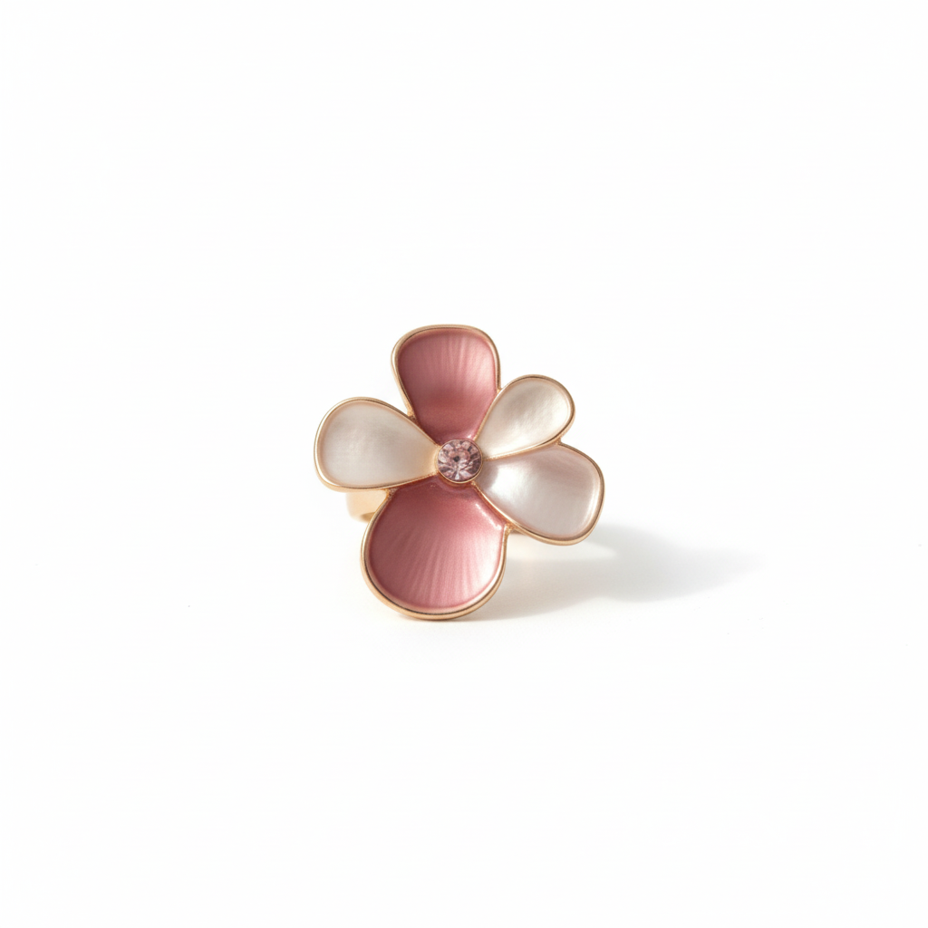 Bague pivoine vue principale sur fond blanc