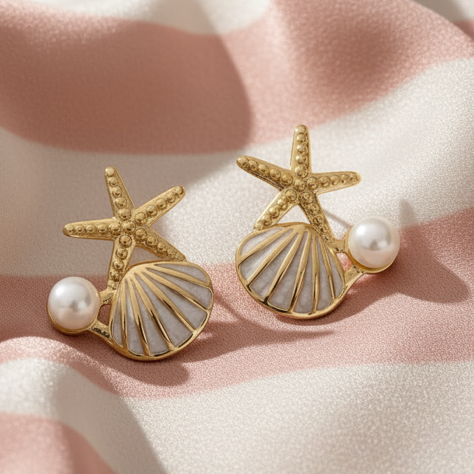Boucles coquillage étoile - vue lifestyle