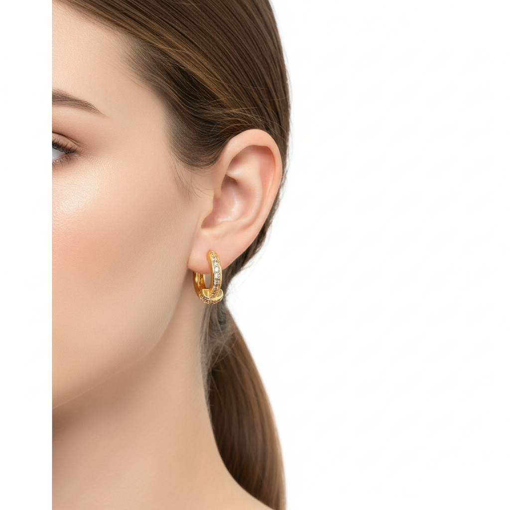 Boucles d'oreilles portées