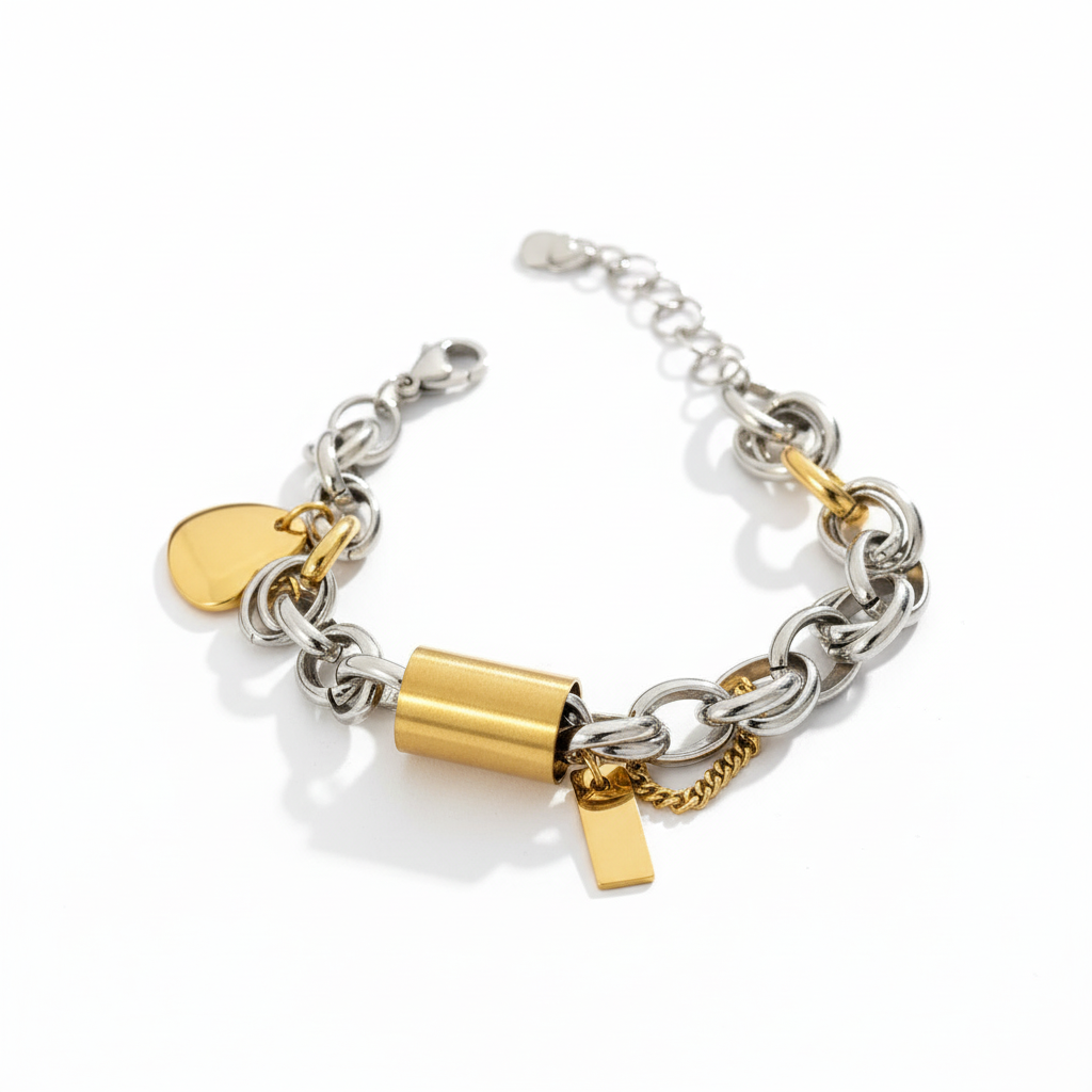 Bracelet Chaîne Cadenas fond blanc