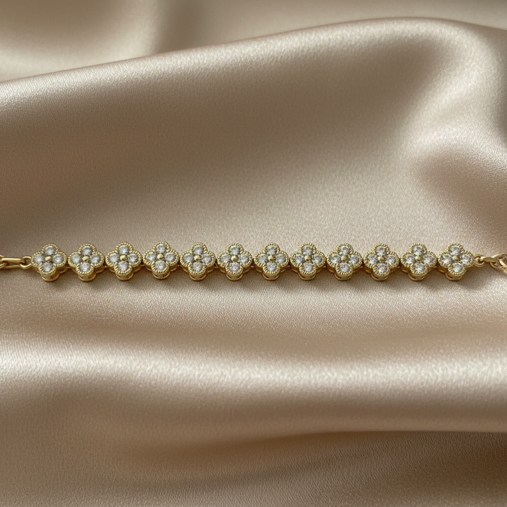 Bracelet tennis trèfle - vue 3