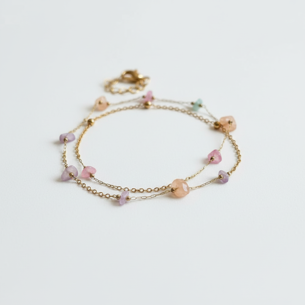 Cheville Amazonite pastel fond blanc
