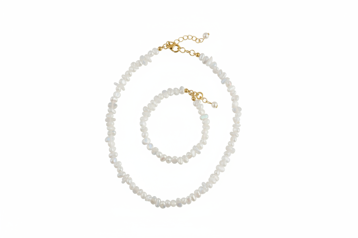 Parure pierres de Lune fond blanc vue 1