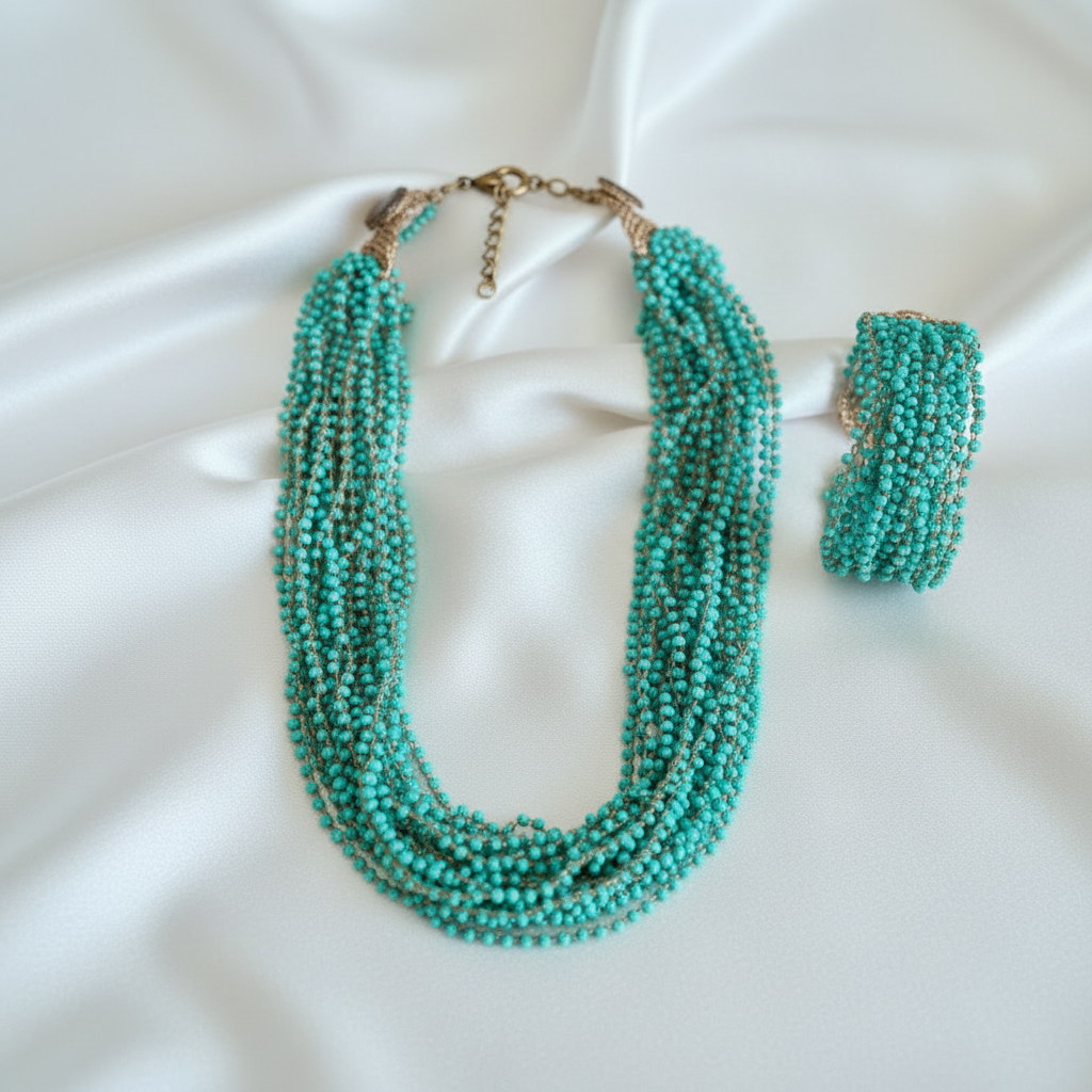 Parure turquoise style luxe