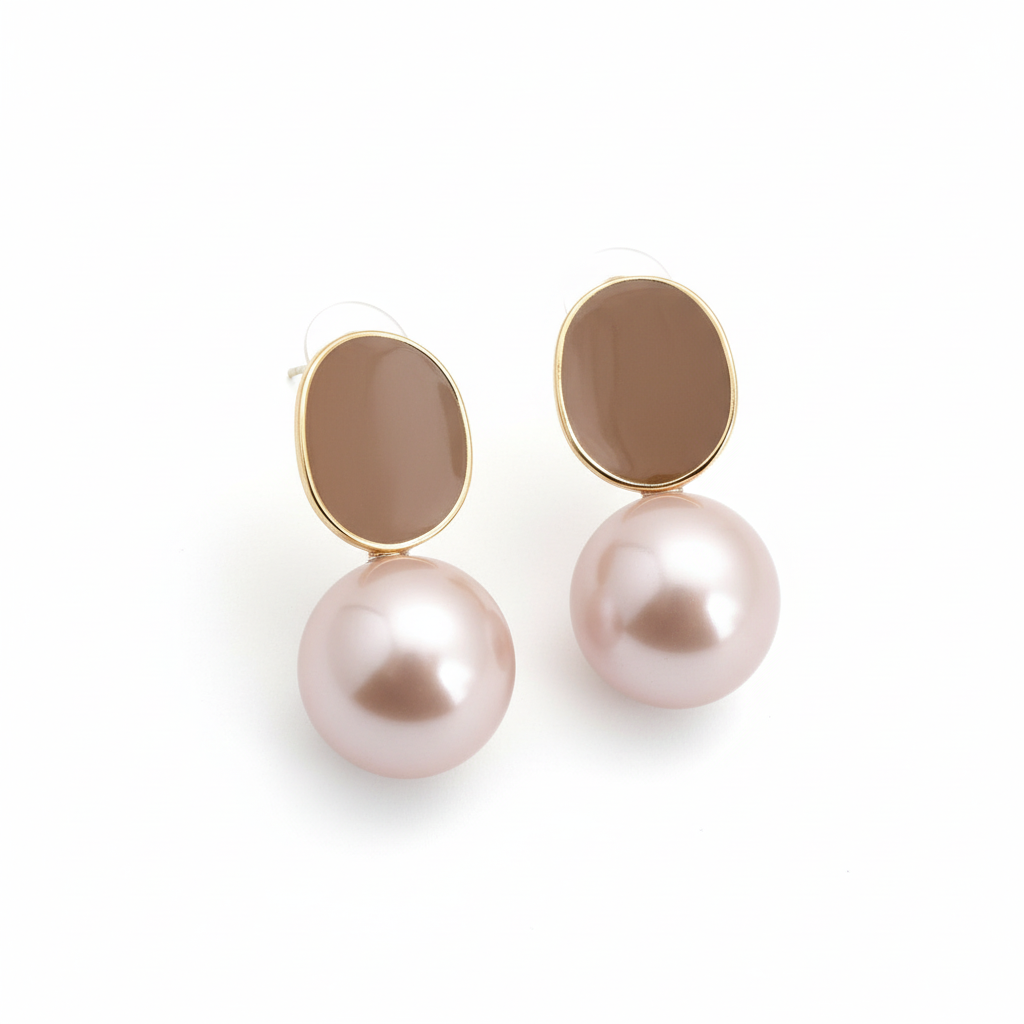 Boucles d’oreilles olive rose