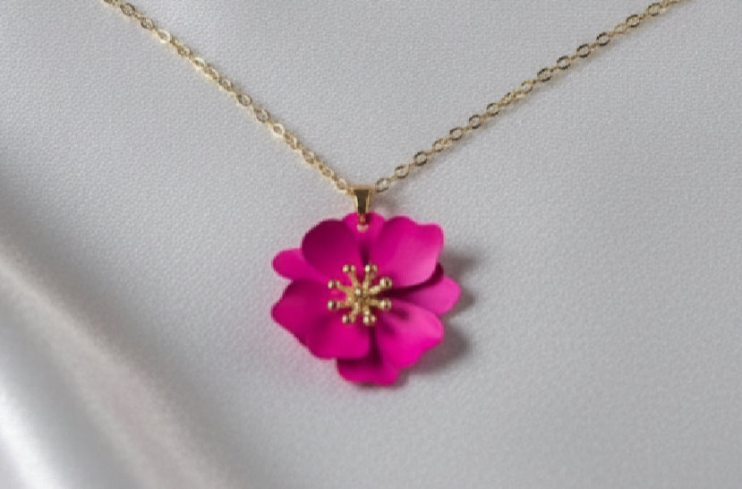Parure Camélia Fuchsia
