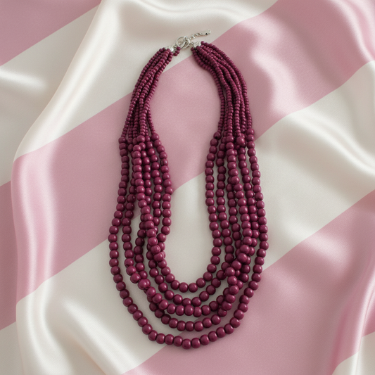 Collier bardeaux/ violet