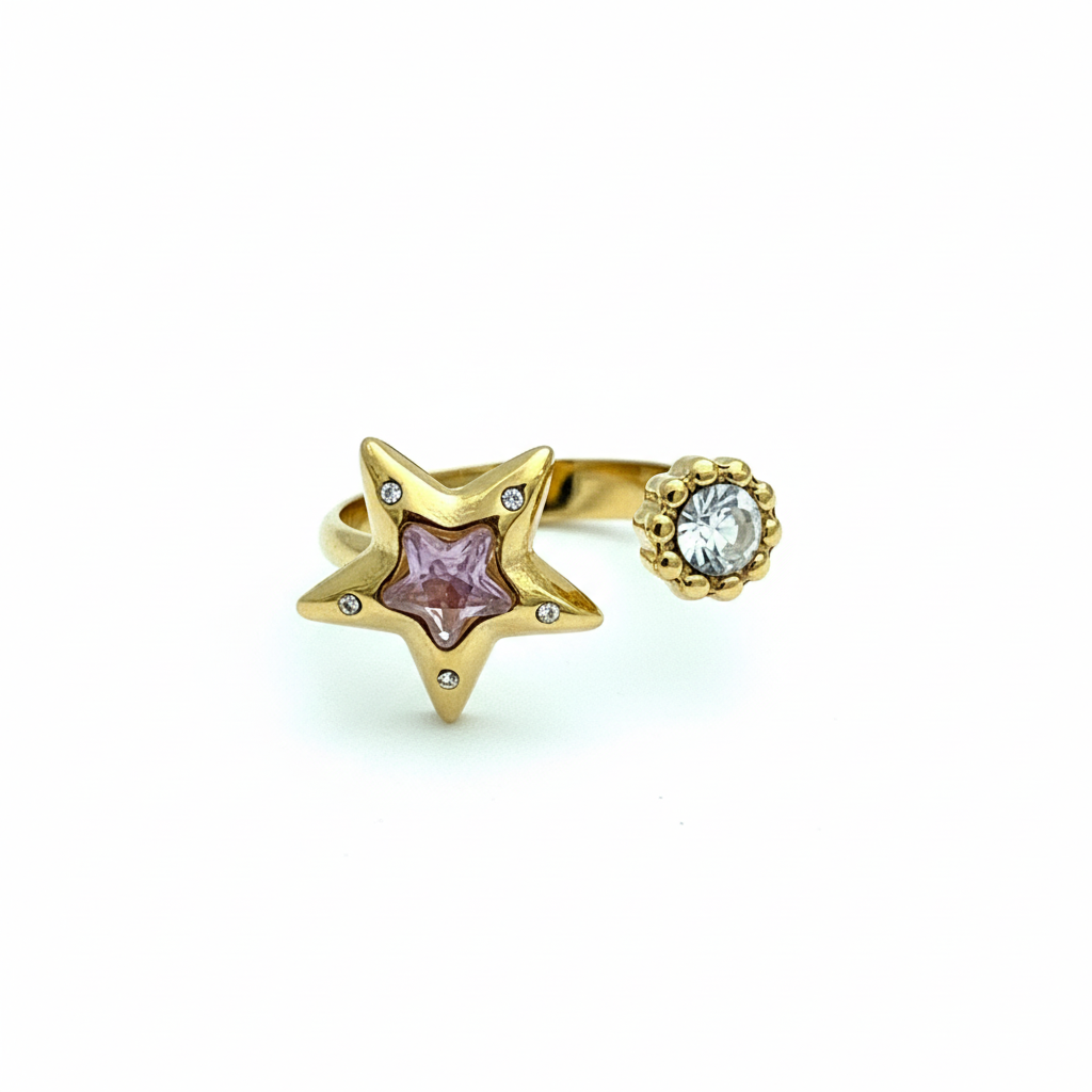 Bague cristal étoilée