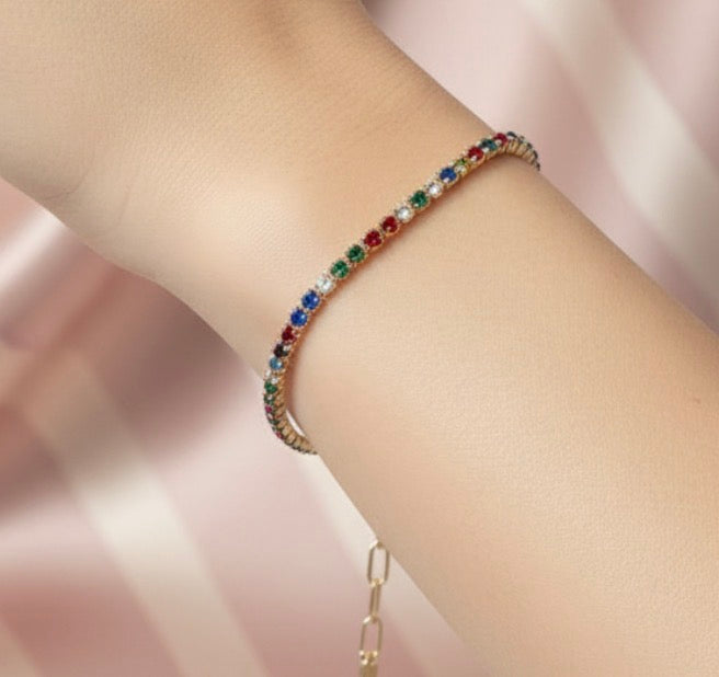 Bracelet tennis Multicolore
