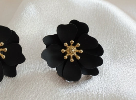 Boucles d’oreilles Fleur Noire - Dark Rose