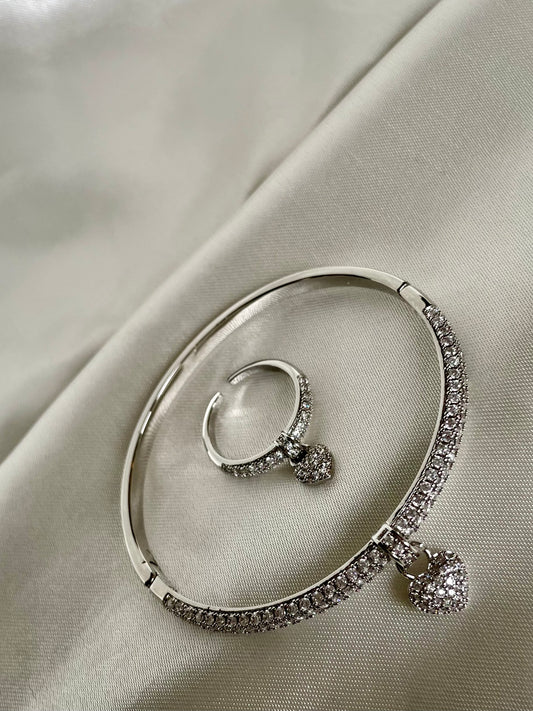 Ensemble Louna,bague/bracelet ajustable.