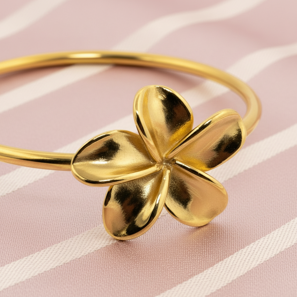 Jonc/ bracelet fleurs de tiare