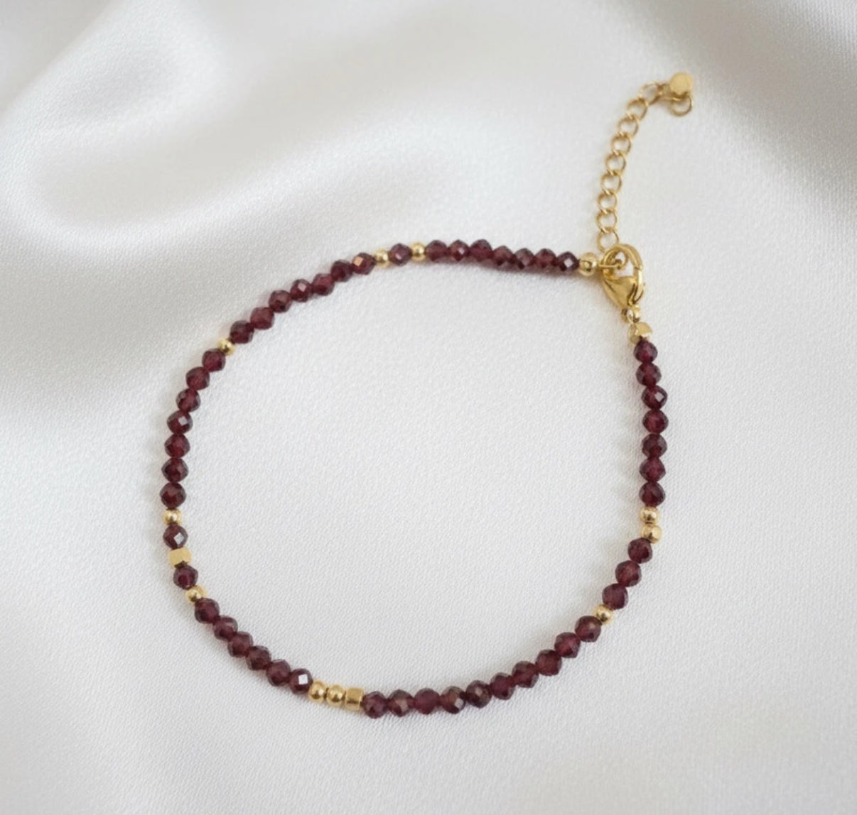 Parure Grenat & Perle - Collier et Bracelet