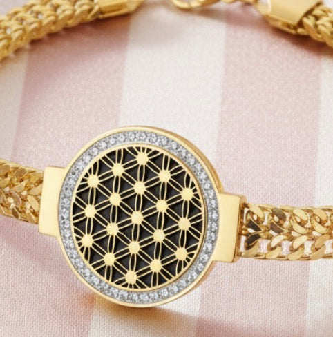 Bracelet Fleur de Vie Doré Cristaux