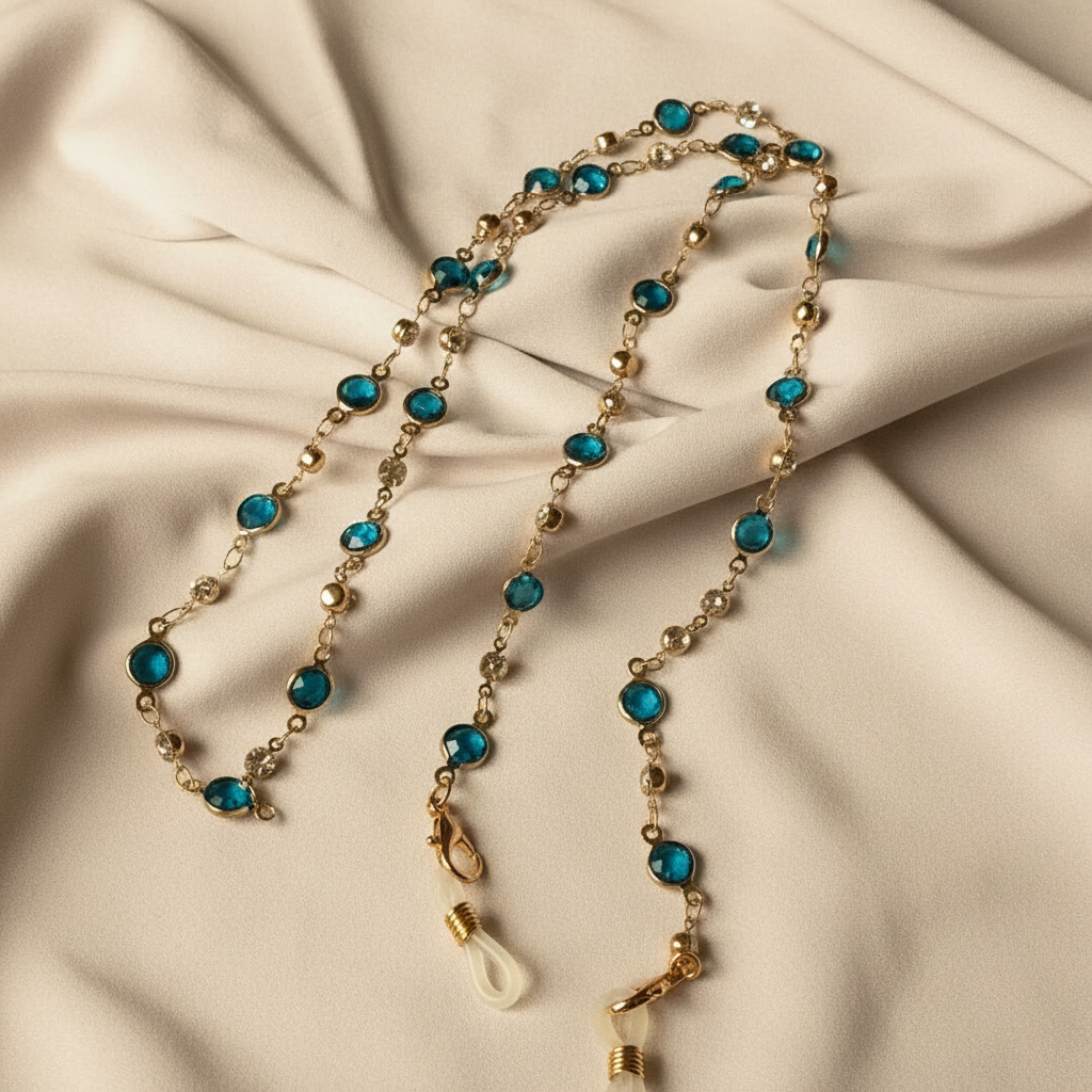Chaîne lunettes turquoise