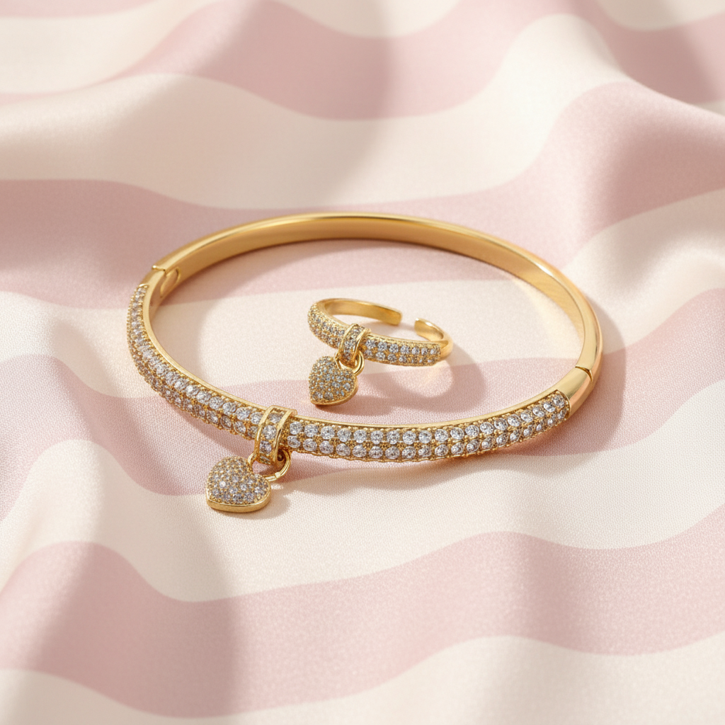 Ensemble Louna doré bague/bracelet