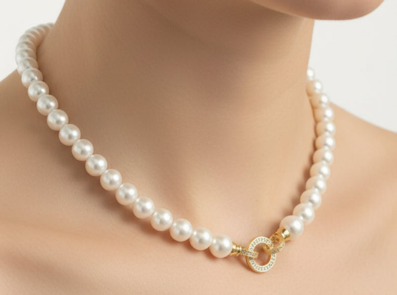 Collier perles fermoir Toggle.