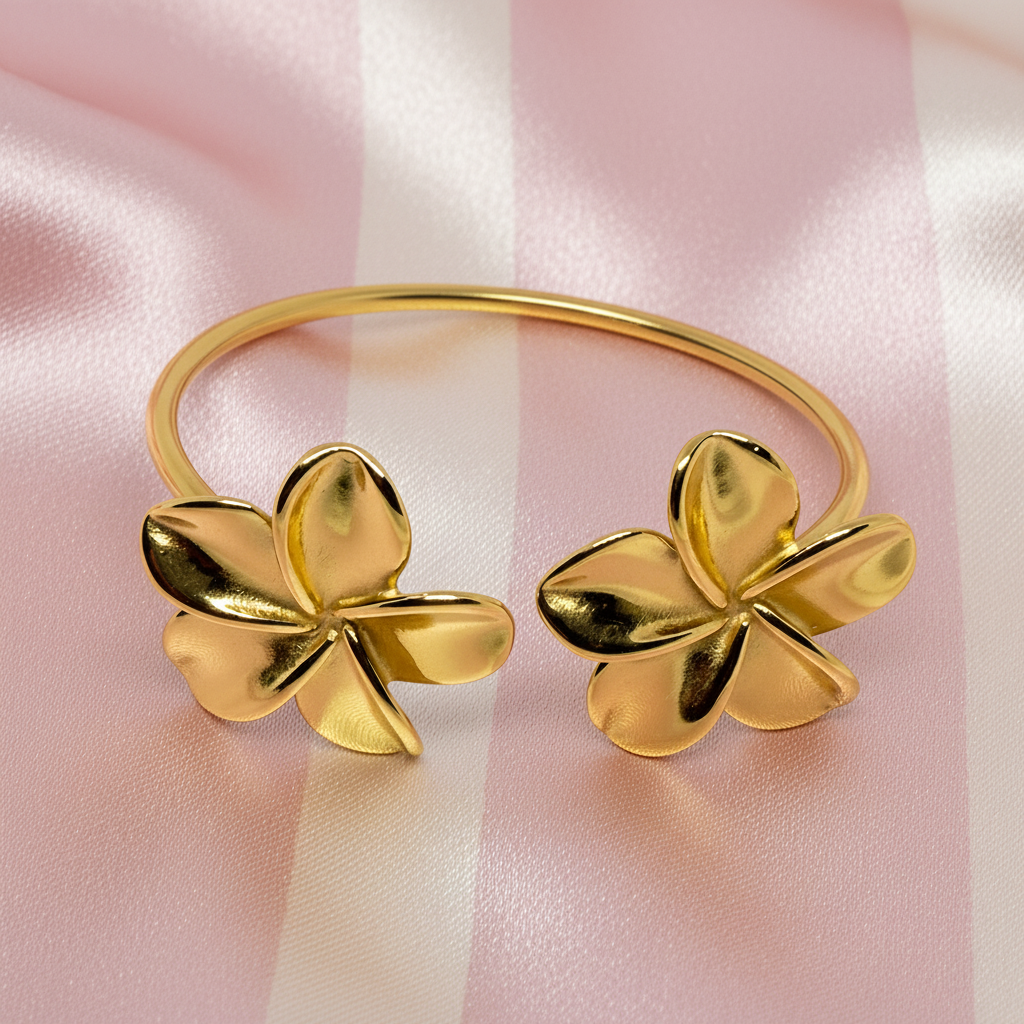 Jonc/ bracelet fleurs de tiare