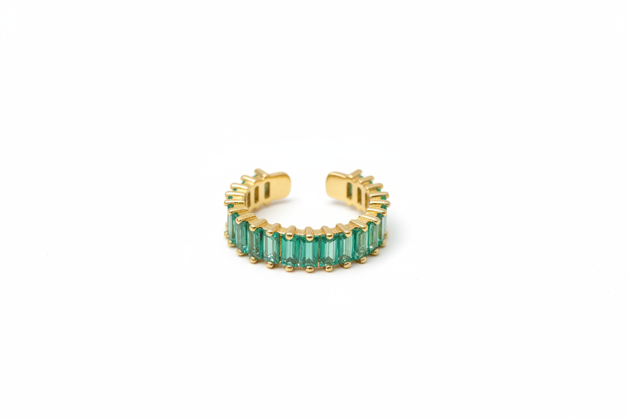 Bague cristal vert eau