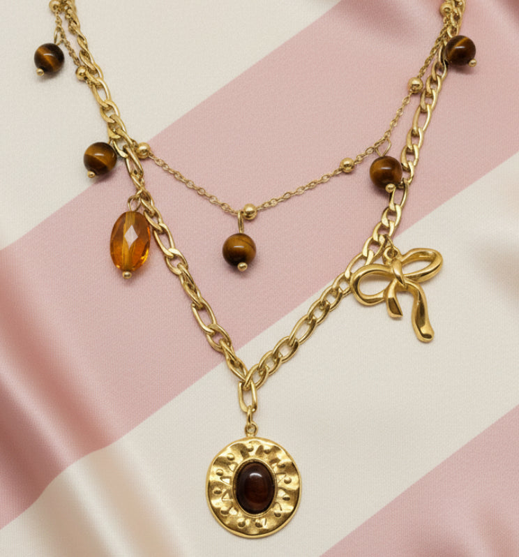 Collier double Œil de tigre