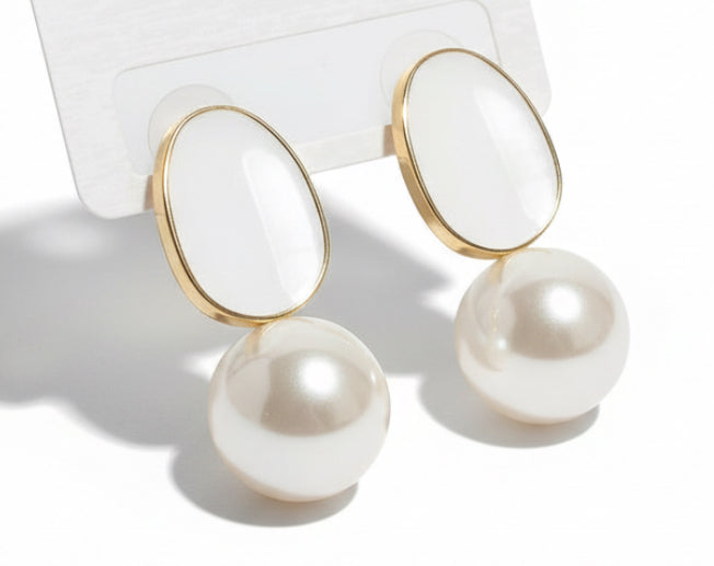 Boucles d’oreilles Olive blanc