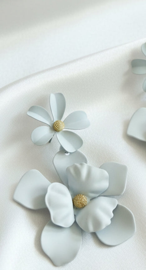 Boucles d'oreilles Fleurs Blanches — Double Bloom