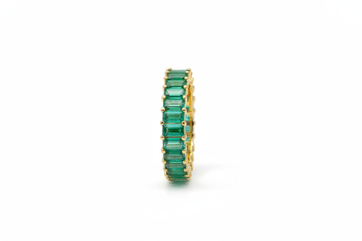 Bague cristal vert eau