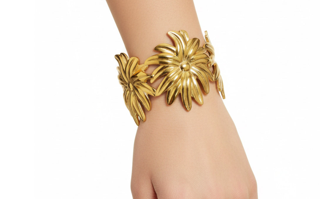 Bracelet jonc fleur de tiare