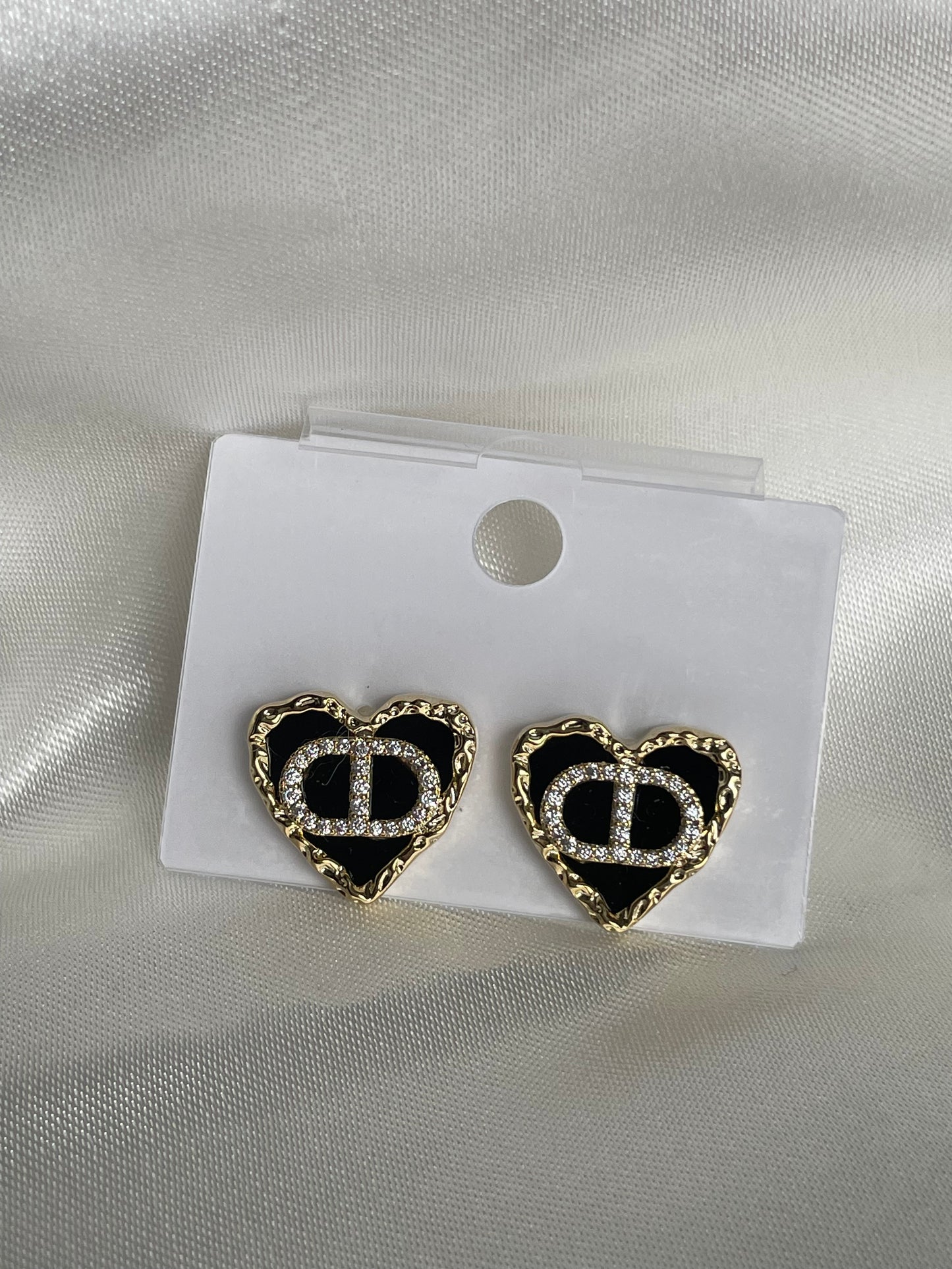 Boucles d’oreilles,coeur noir