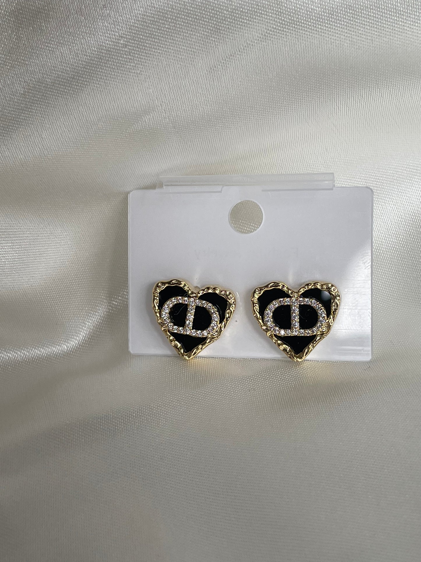 Boucles d’oreilles,coeur noir