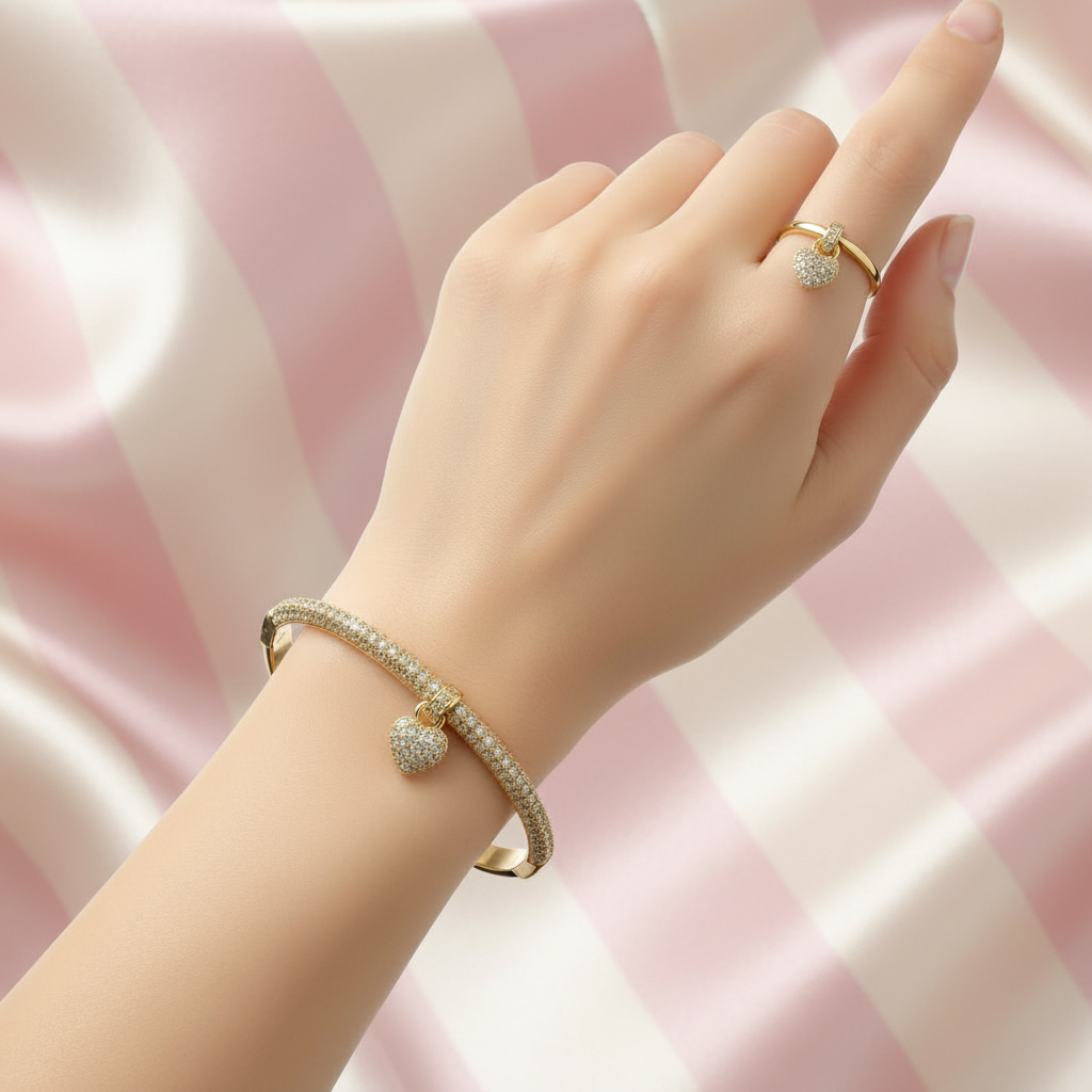 Ensemble Louna doré bague/bracelet