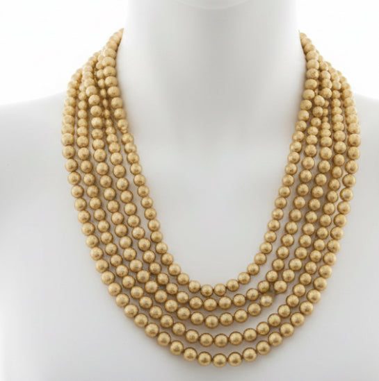 Collier perle dorée