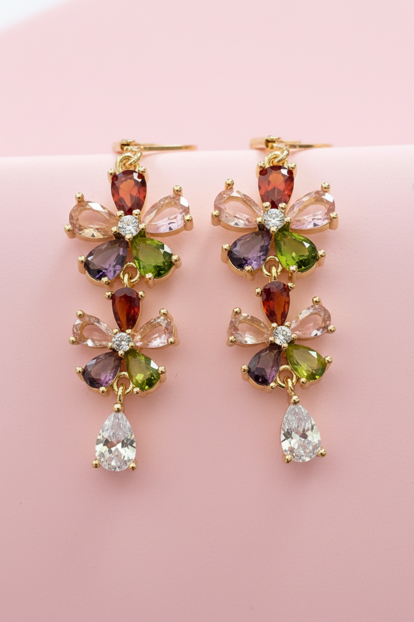Boucles d'oreilles longues Jardin Précieux