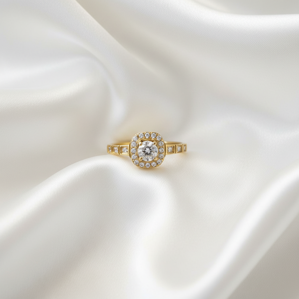 Bague diamant vue de face - vue 2