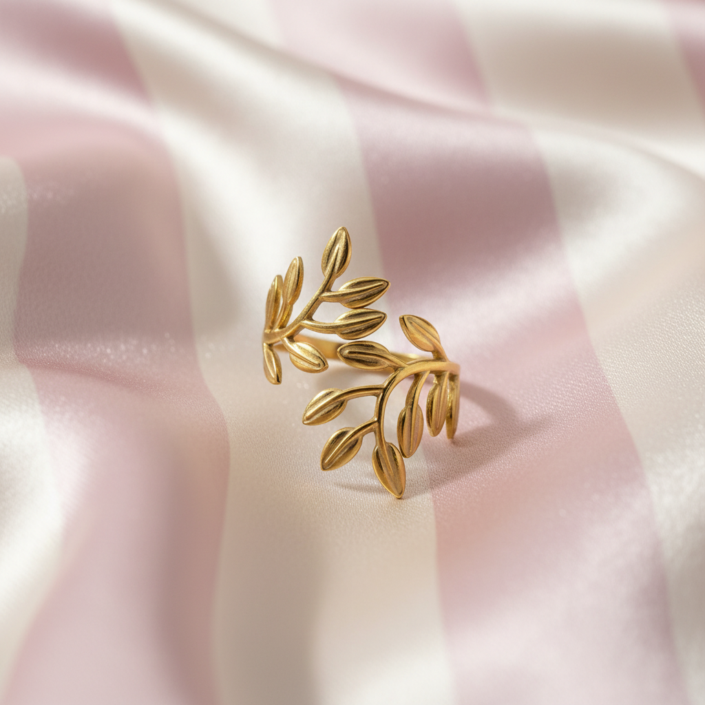 Bague feuilles face