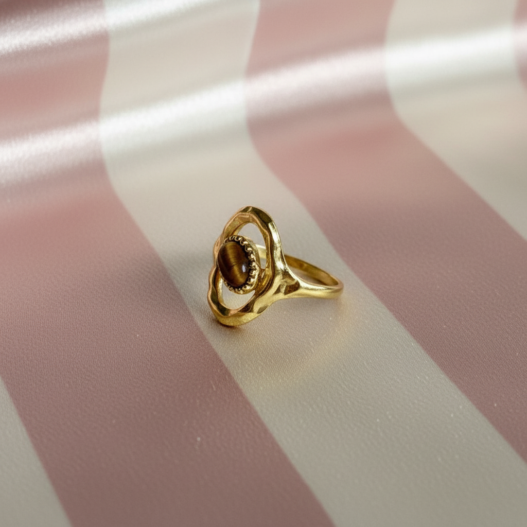 Bague œil de tigre – côté rayures