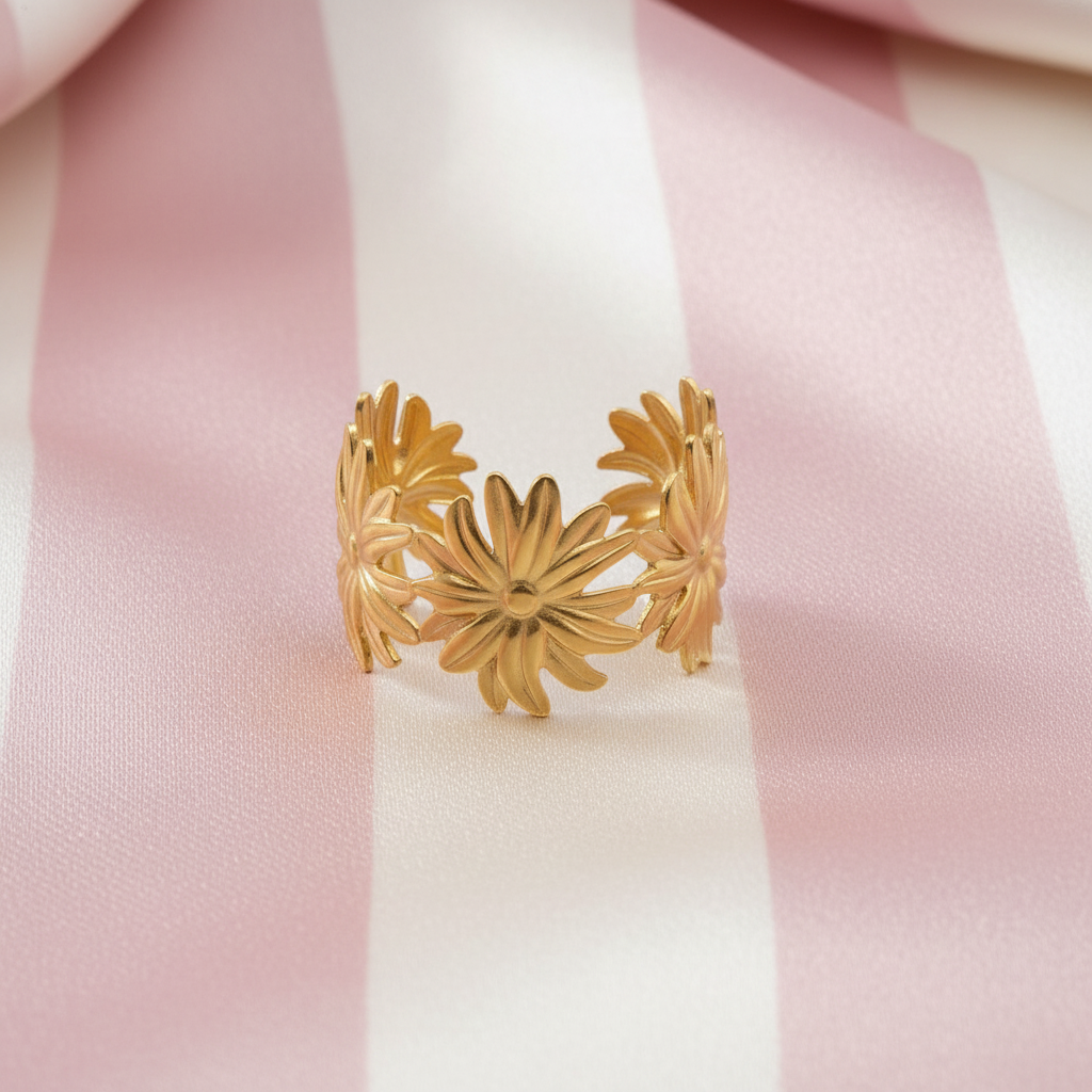 Bague marguerites face