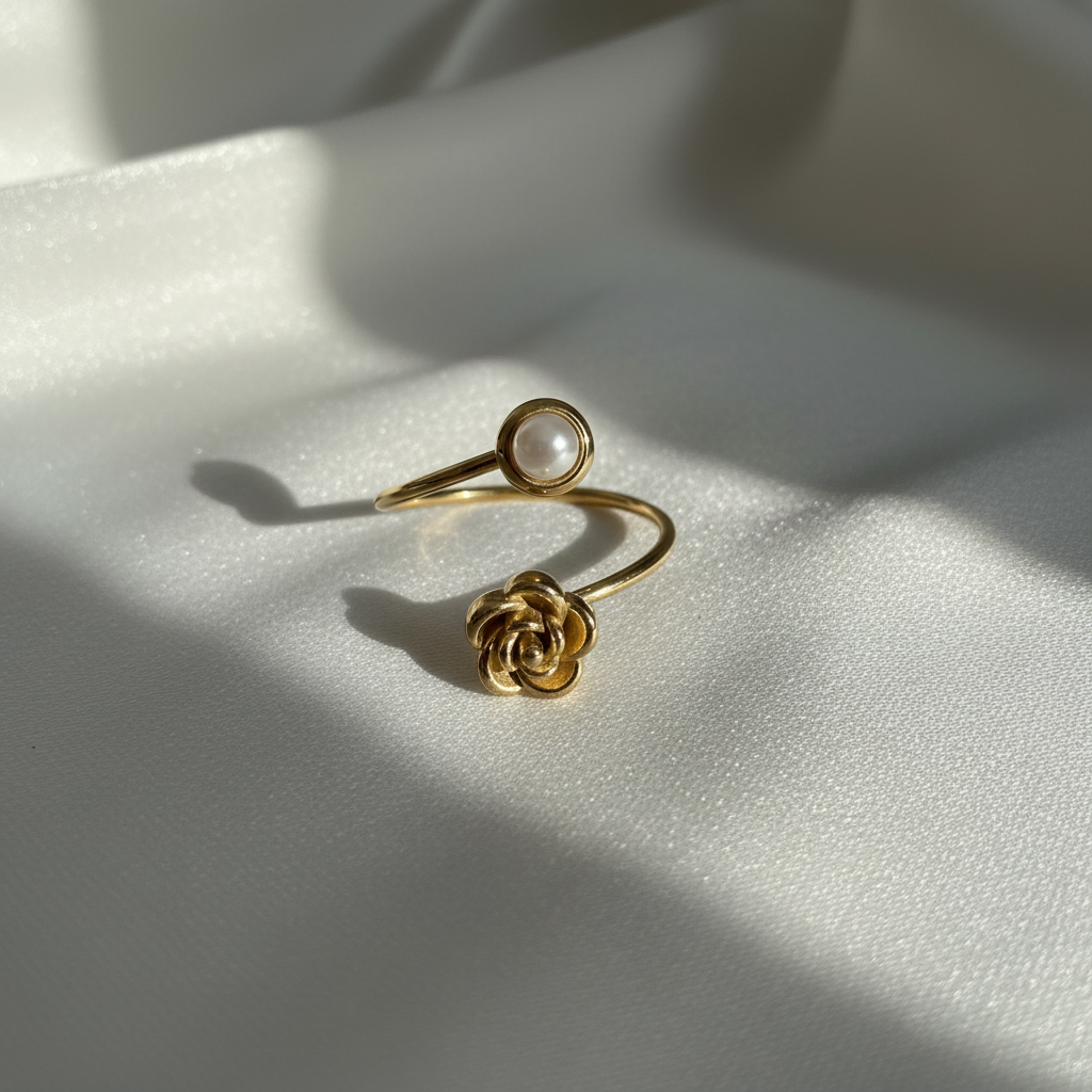 Bague rose et perle - vue principale