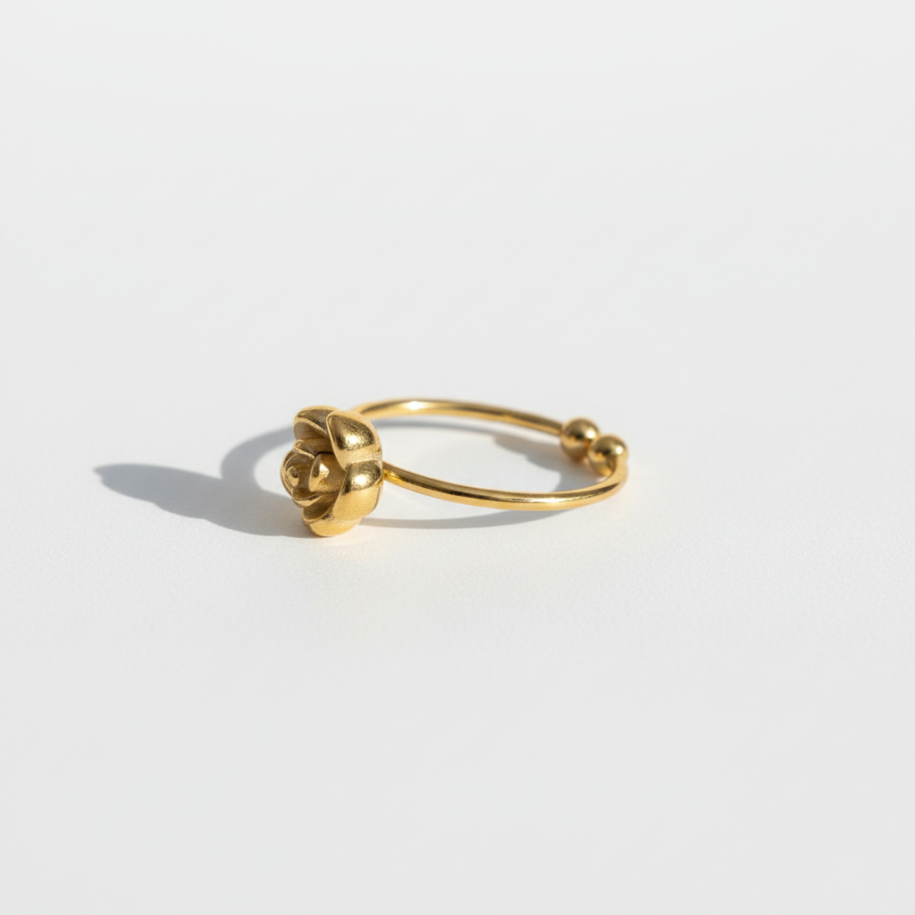 Bague Rose - vue latérale fond blanc pur