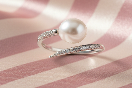 Bague spirale perle - vue allongée