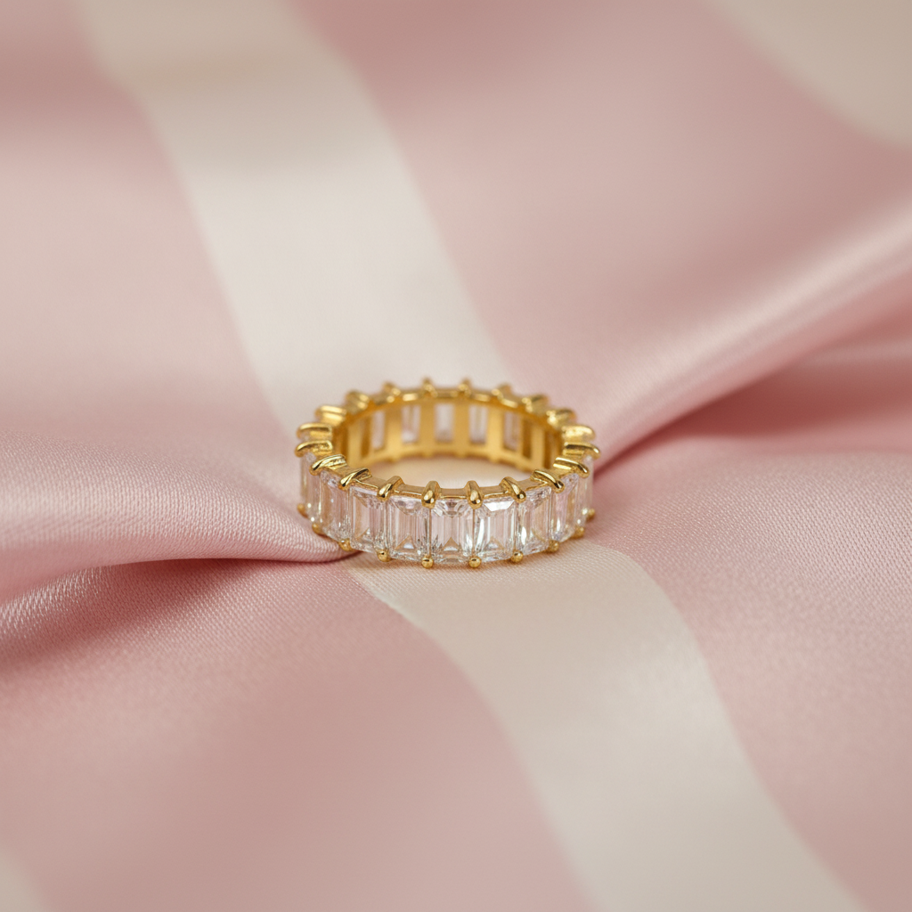 Bague éternité cristaux - vue de face