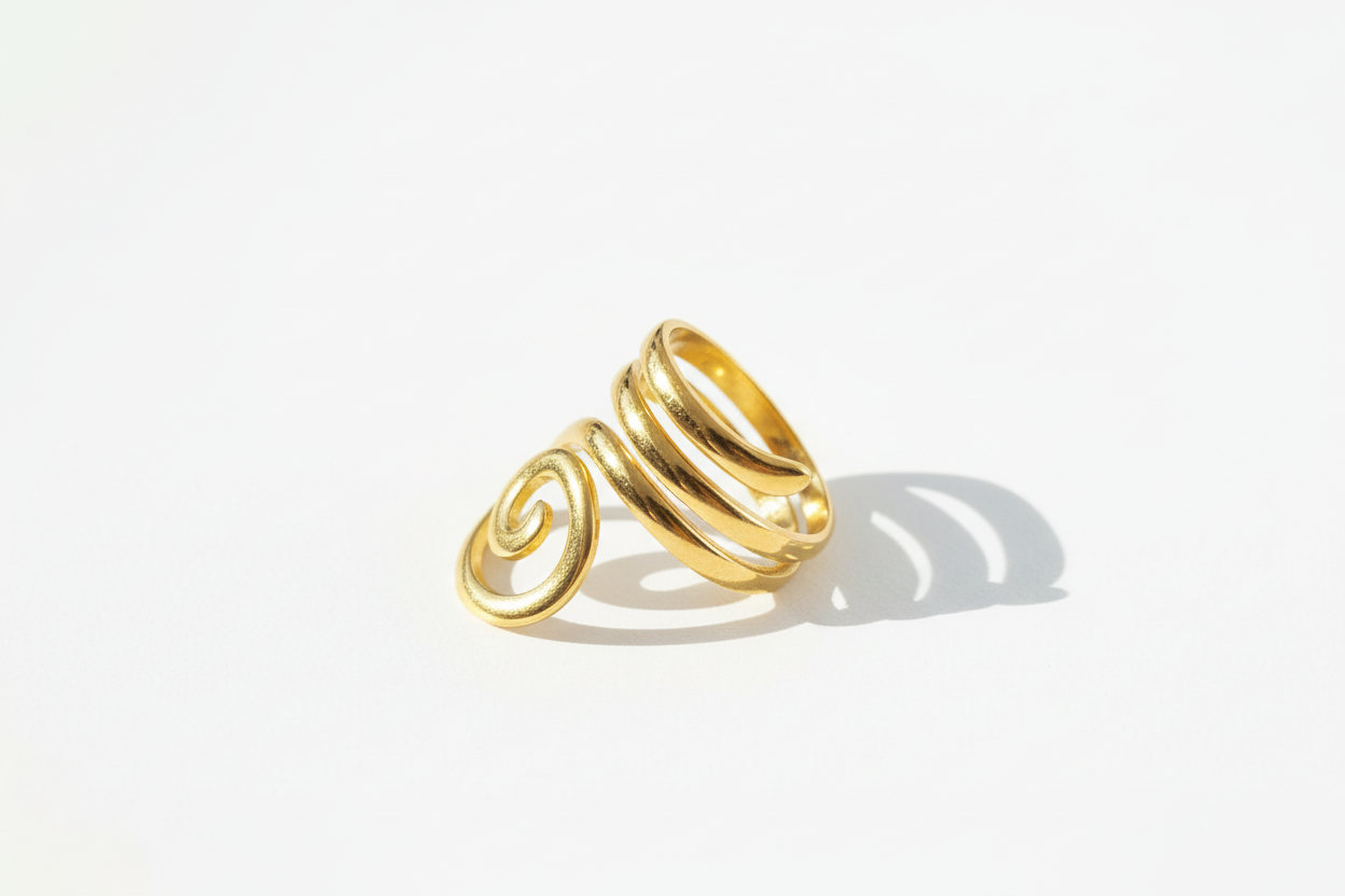 Bagues Spirale d'or éclaircies