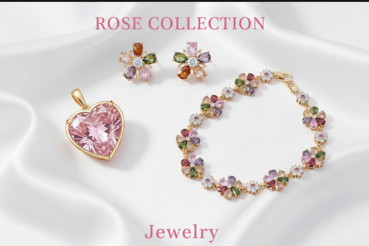 Bannière Rose Collection - bijoux repositionnés